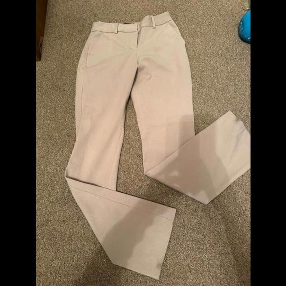 Express Columnist Barely Boot Stretch Pants in Khaki